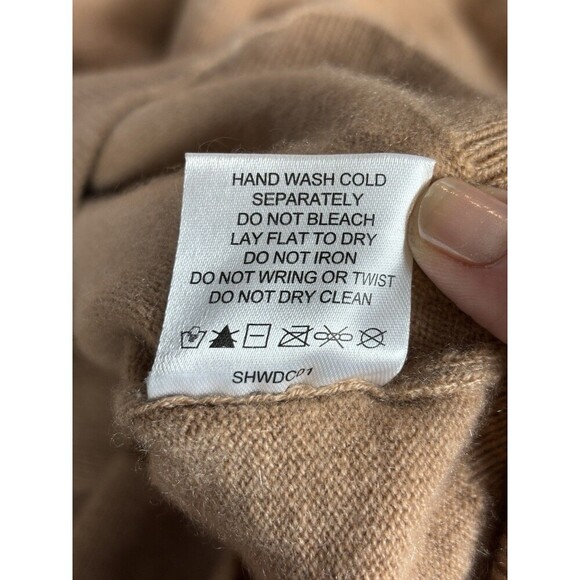 Quince Mongolian Cashmere Sweater Tan Camel Small Long Sleeve V-neck - Picture 6 of 9